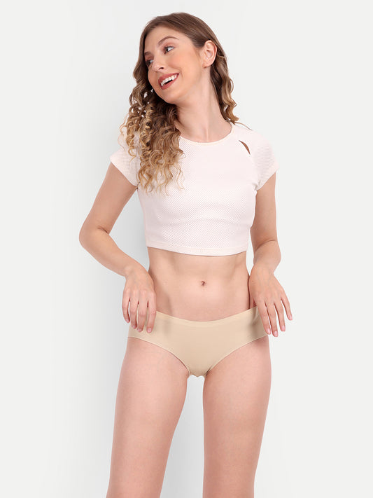 Seamless Panties Under Side Safety Period Pads, Beige