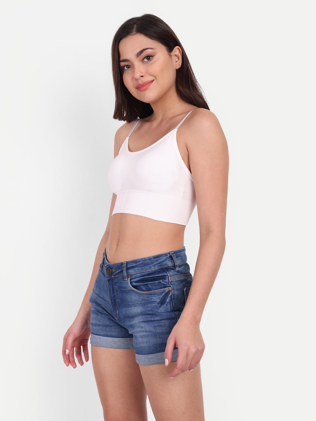 Womens Top Crop Bralatte Light Padded Cami Bra, Pack Of 3