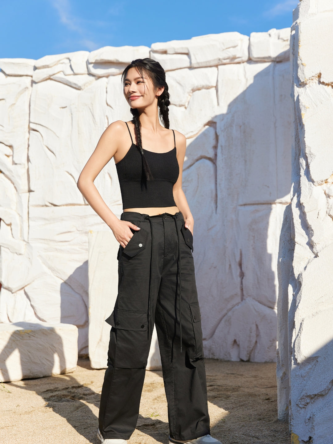 Black Full Coverage Padded Cami Bralette Bra, Pack - 1