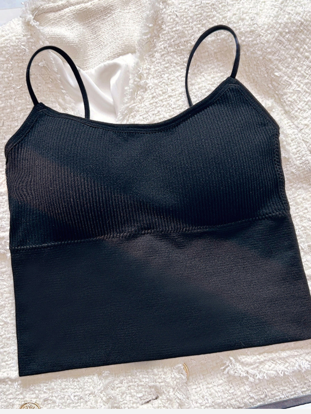 Black Full Coverage Padded Cami Bralette Bra, Pack - 1