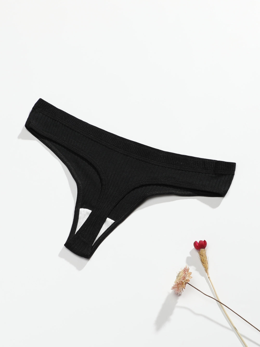 Womens Thong Panties, Pack Of 3, Navy Blue, Pink, Black