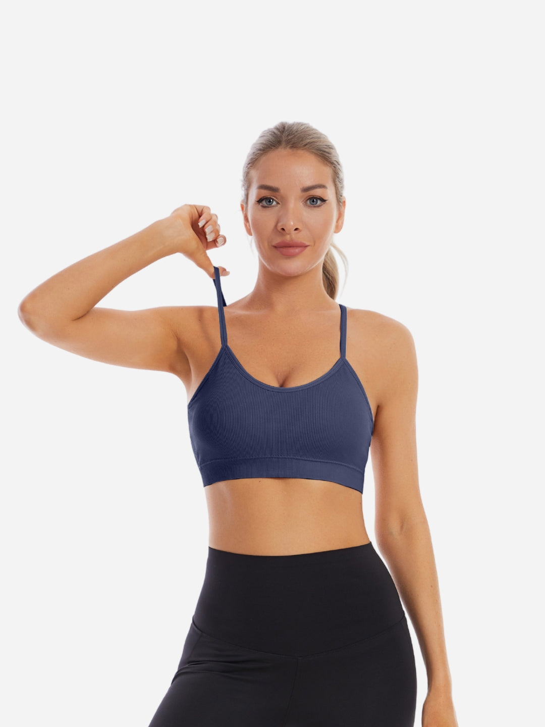 Bralette Cami Crop Top Padded Wire Free Women Bra, Pack Of - 1, Navy Blue