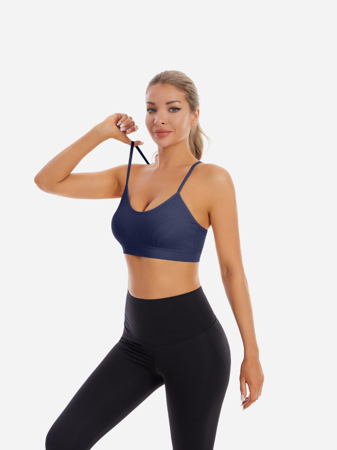 Bralette Cami Crop Top Padded Wire Free Women Bra, Pack Of - 1, Navy Blue