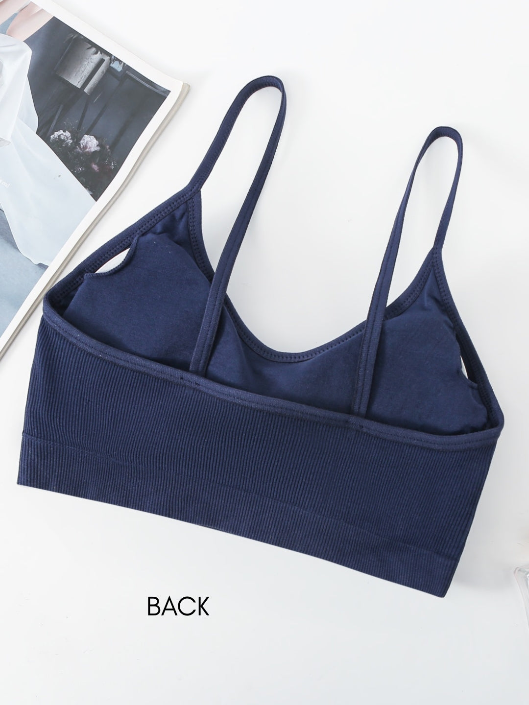 Bralette Cami Crop Top Padded Wire Free Women Bra, Pack Of - 1, Navy Blue