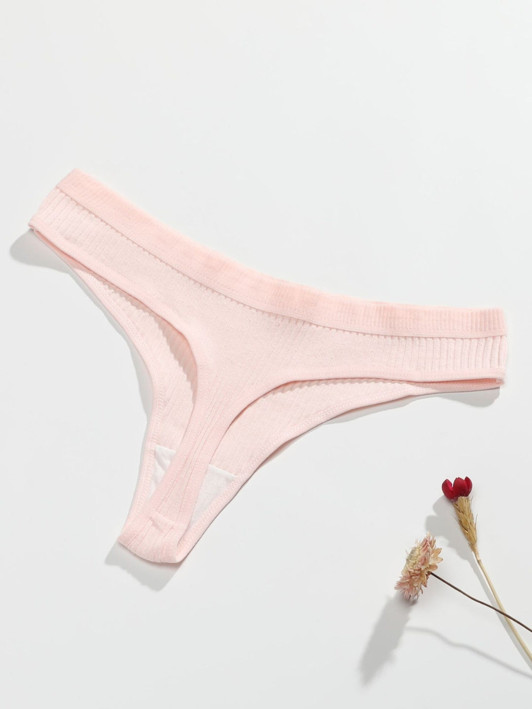 Womens Thong Panties, Pack Of 3, Navy Blue, Pink, Black