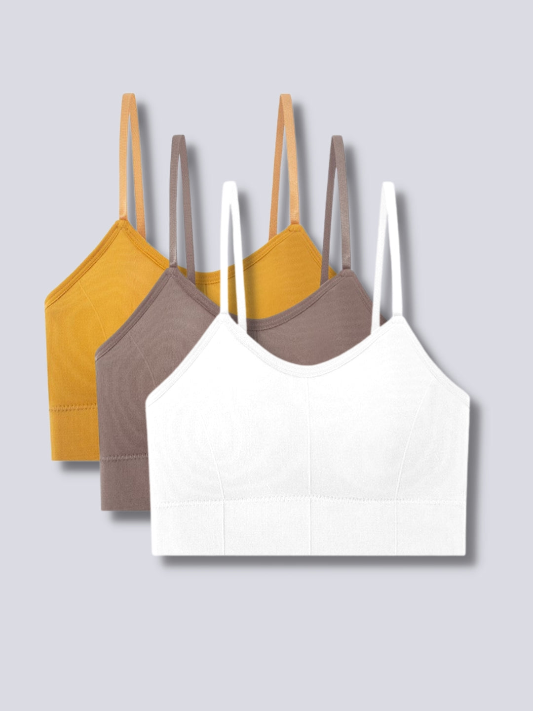 Womens Top Crop Bralatte Light Padded Cami Bra, Pack Of 3