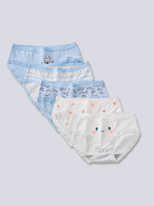 Multicolor Cotton Panty for Young Girls, Pack - 5