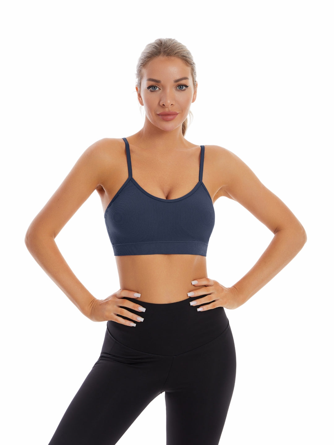 Bralette Cami Crop Top Padded Wire Free Women Bra, Pack Of - 1, Navy Blue