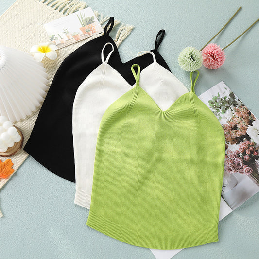 Stylish Woolen Sleeveless Cotton Tank Tops For Women And Girls,Pack Of 3, Multicolor