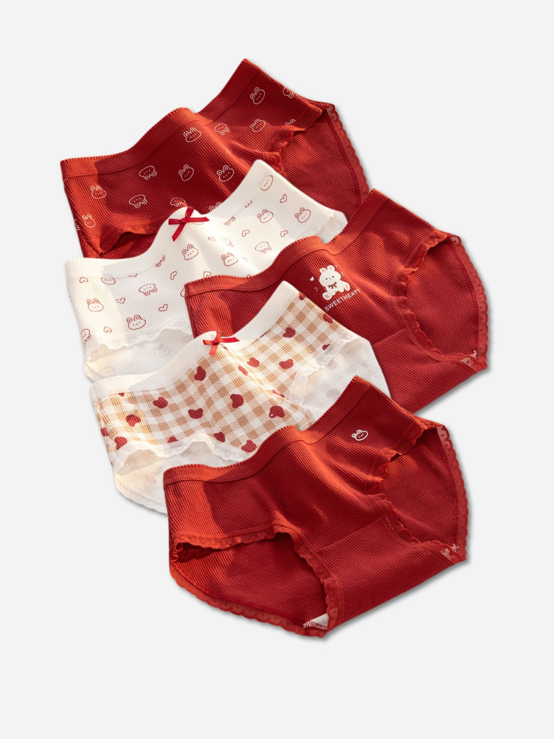 Valentine Design Womens Cotton Panty, Pack - 5, Multicolor