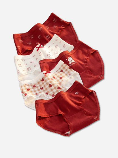 Valentine Design Womens Cotton Panty, Pack - 5, Multicolor