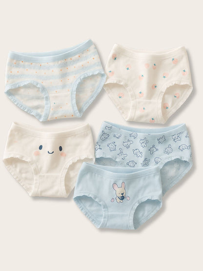 Multicolor Cotton Panty for Young Girls, Pack - 5