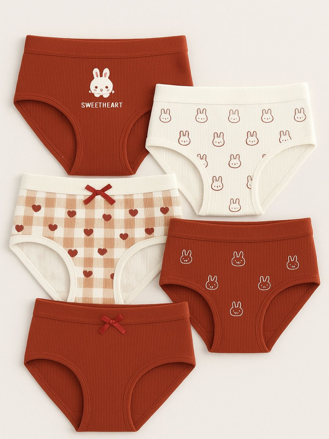 Valentine Design Womens Cotton Panty, Pack - 5, Multicolor