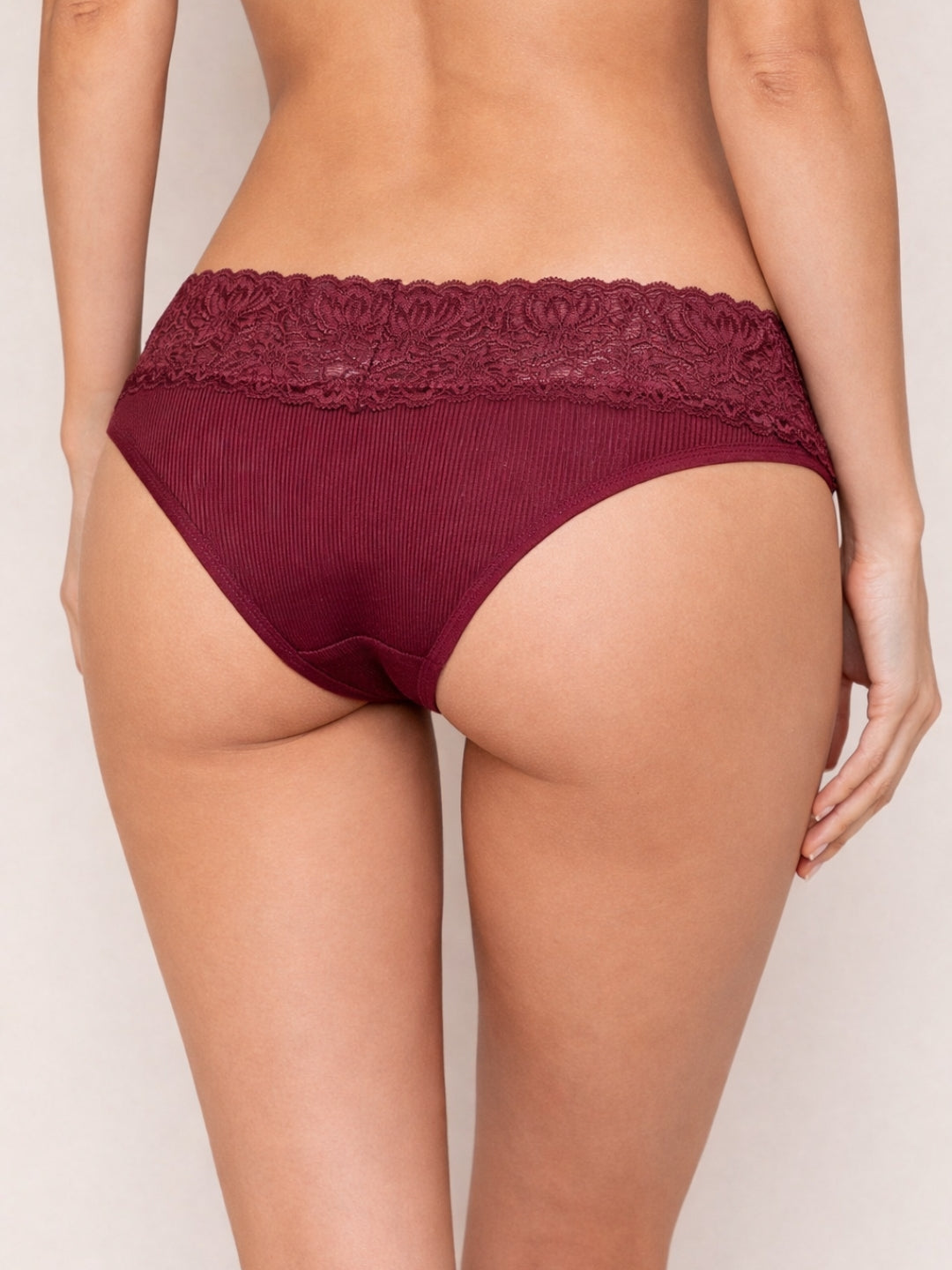 Tom & Gee Womens Underwear Lace Cotton Bikini Panties Soft Thong Panty, Pack of 3, Multicolor