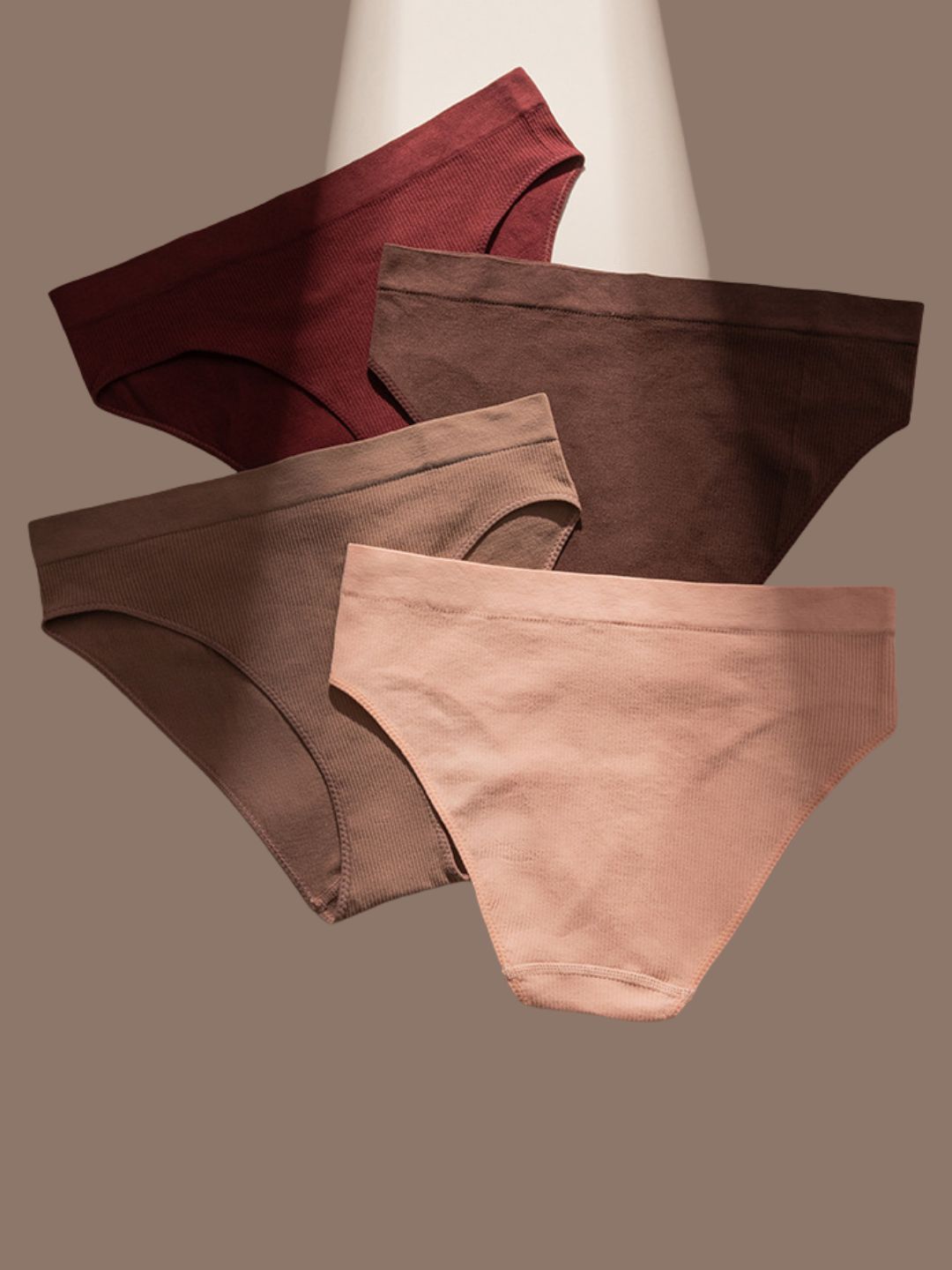 Cotton High Cut Hipster Panty for Womens Briefs - Pack of - 4, Brown,Coffee,Skin,Black