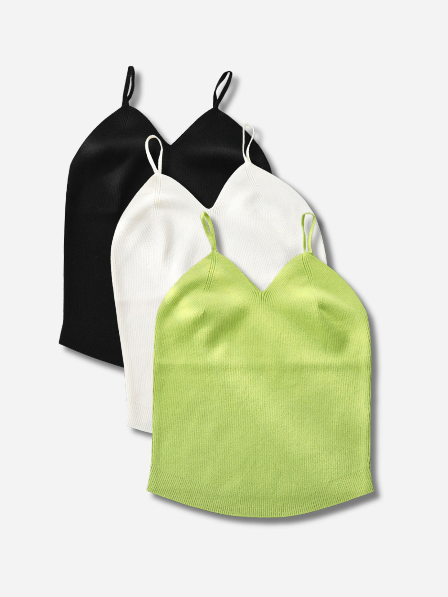 Stylish Woolen Sleeveless Cotton Tank Tops For Women And Girls,Pack Of 3, Multicolor