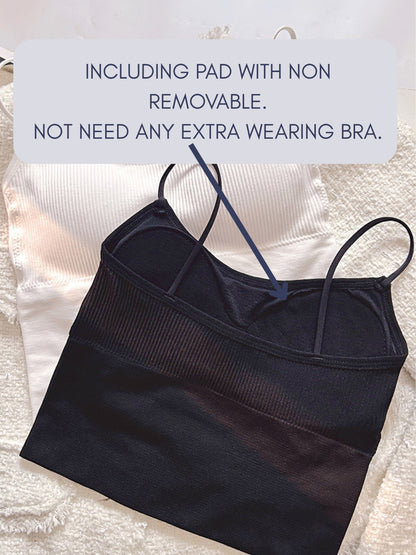 Black Full Coverage Padded Cami Bralette Bra, Pack - 1
