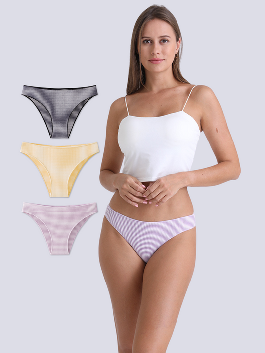 Bikini Style Low Rise Tanga Underwear for Womens - Pack of 3